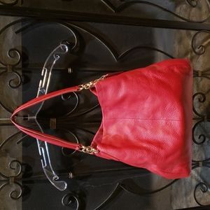 Gorgeous Coach red pebbled leather Dalton
